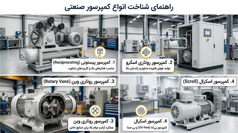 انواع کمپرسور صنعتی