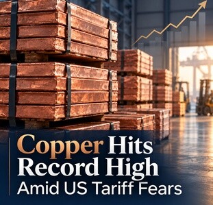 Copper Hits Record High Amid US Tariff Fears